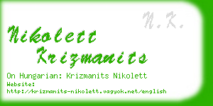 nikolett krizmanits business card